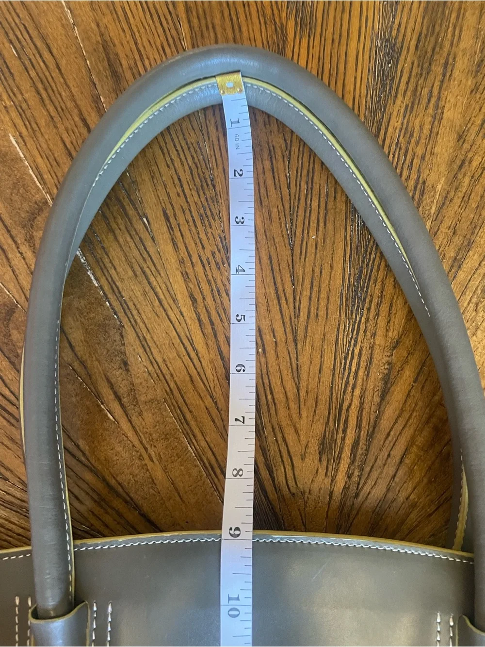 Lodis Olive Gray Leather Audrey Milano Tote with Rolled Handles